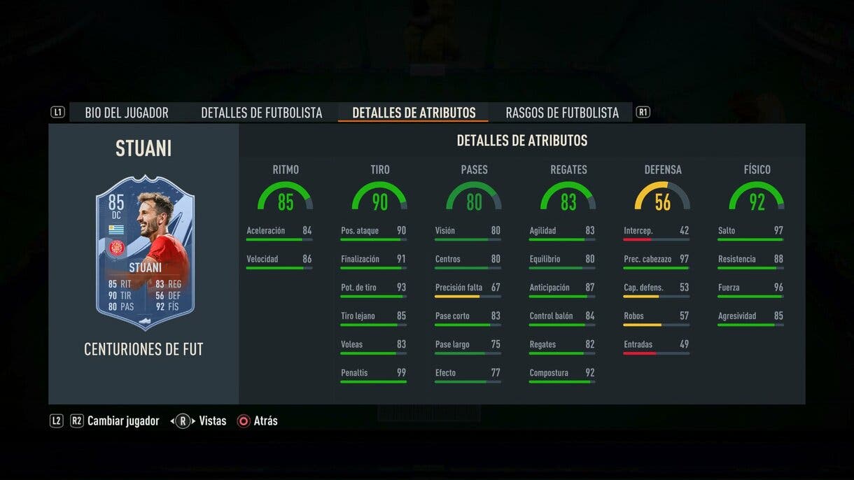 Stats in game Stuani Centurions FIFA 23 Ultimate Team