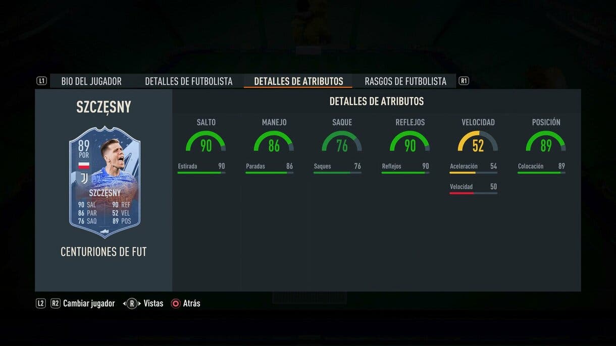 Stats in game Szczesny Centurions FIFA 23 Ultimate Team