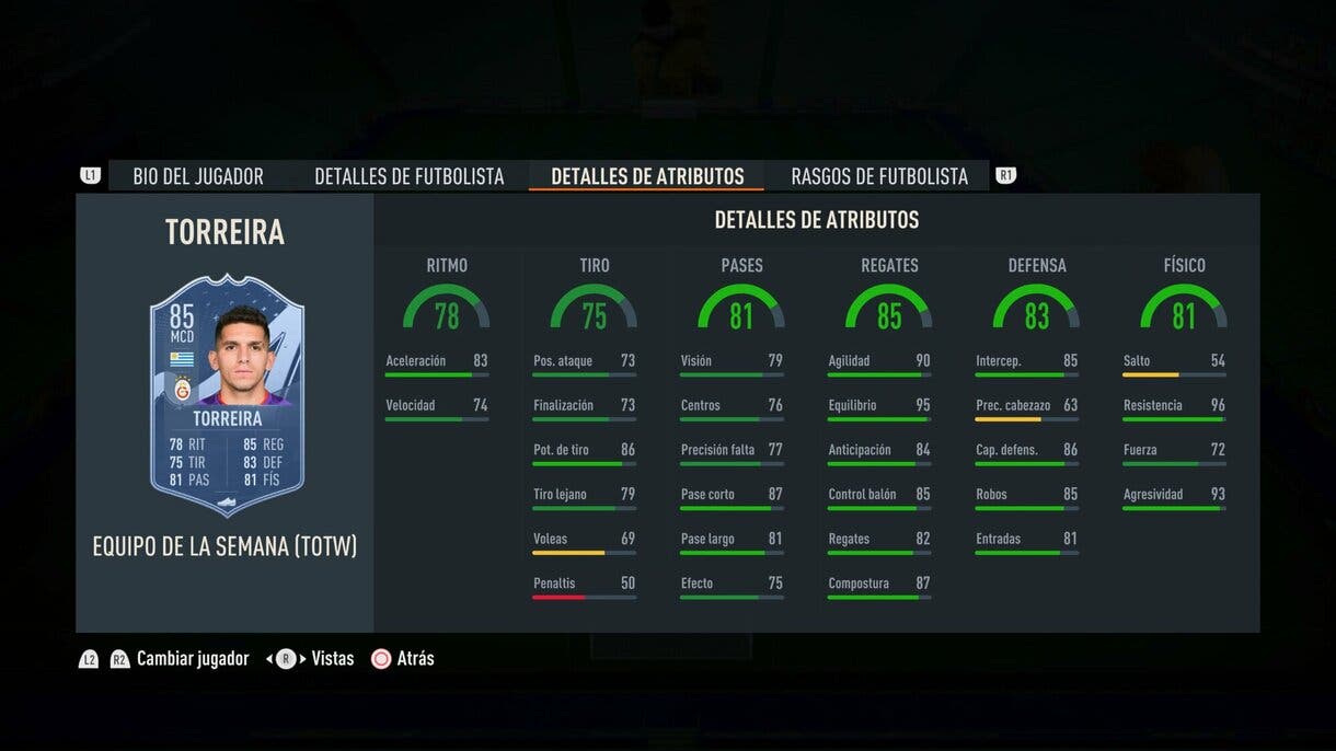Stats in game Torreira IF FIFA 23 Ultimate Team