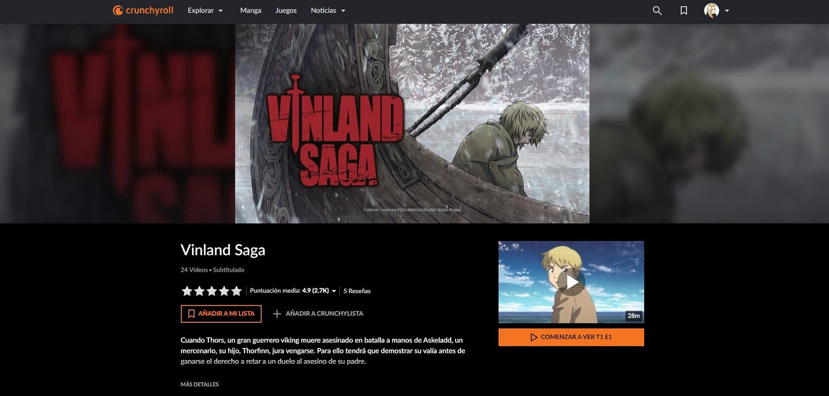 Vinland Saga D Nde Ver El Anime Al Completo