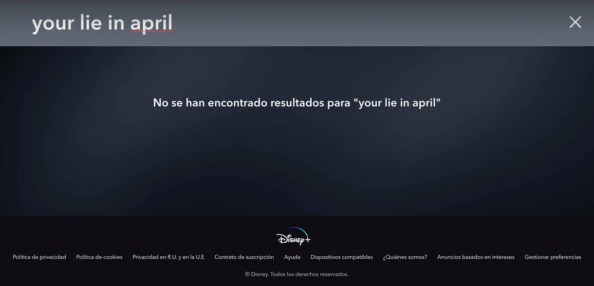 Your Lie in April Disney +