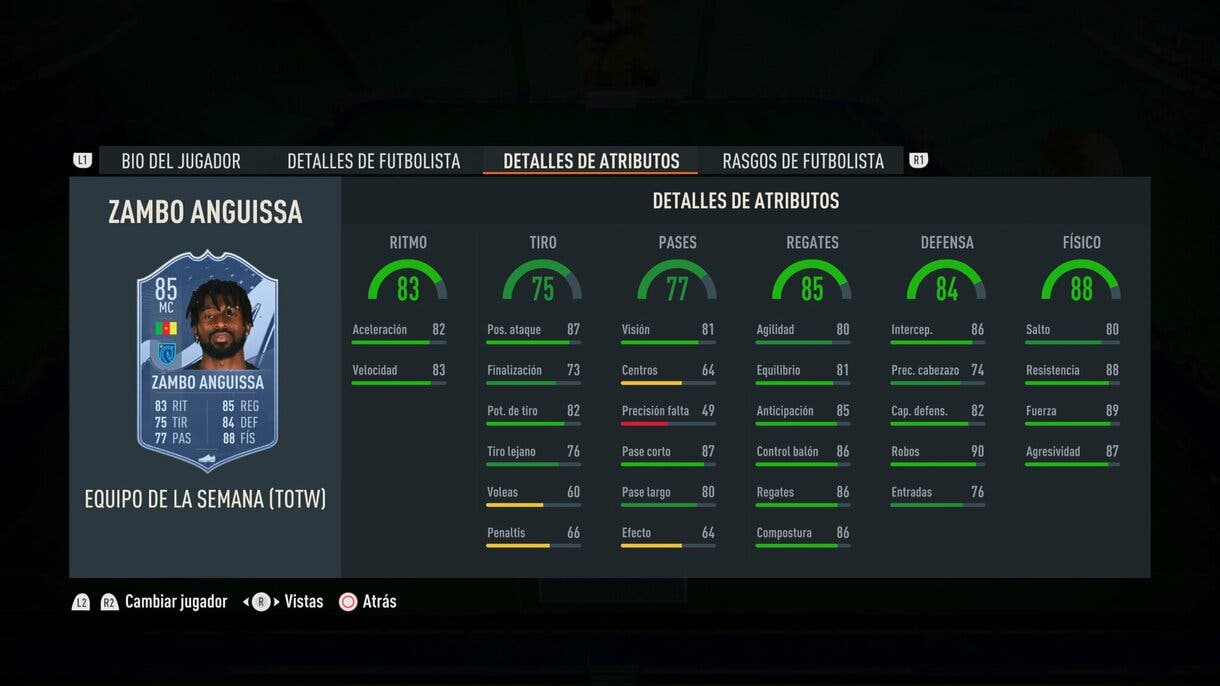 Stats in game Zambo Anguissa IF FIFA 23 Ultimate Team