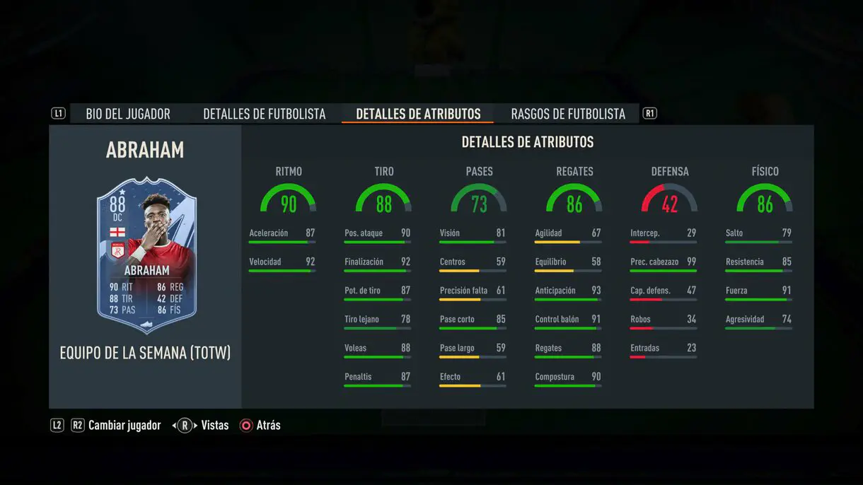 Stats in game Abraham SIF FIFA 23 Ultimate Team
