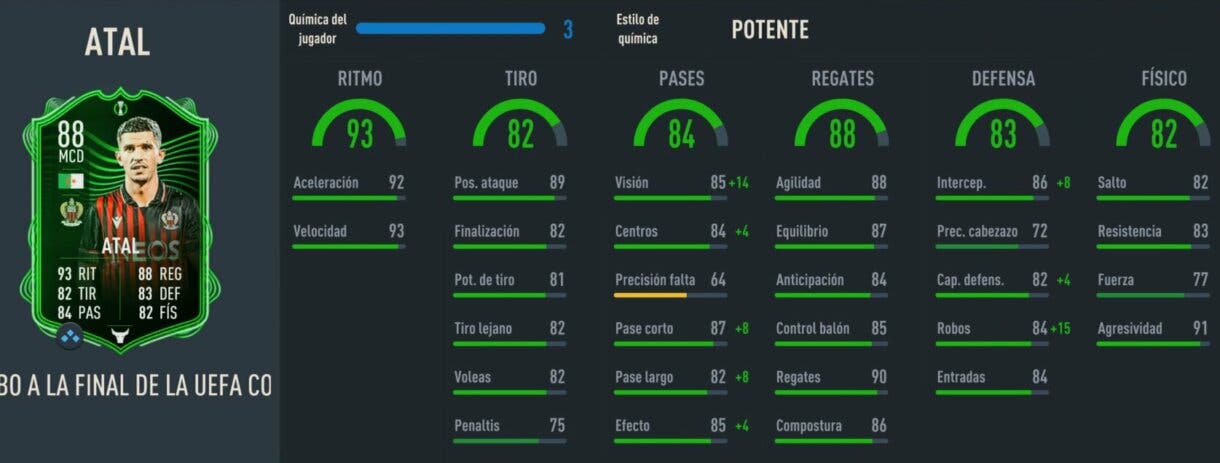 Stats in game Atal RTTF 88 FIFA 23 Ultimate Team