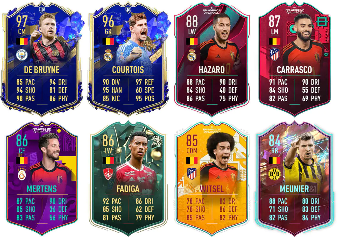 Ejemplos versiones especiales competitivas o usables Bélgica FIFA 23 Ultimate Team