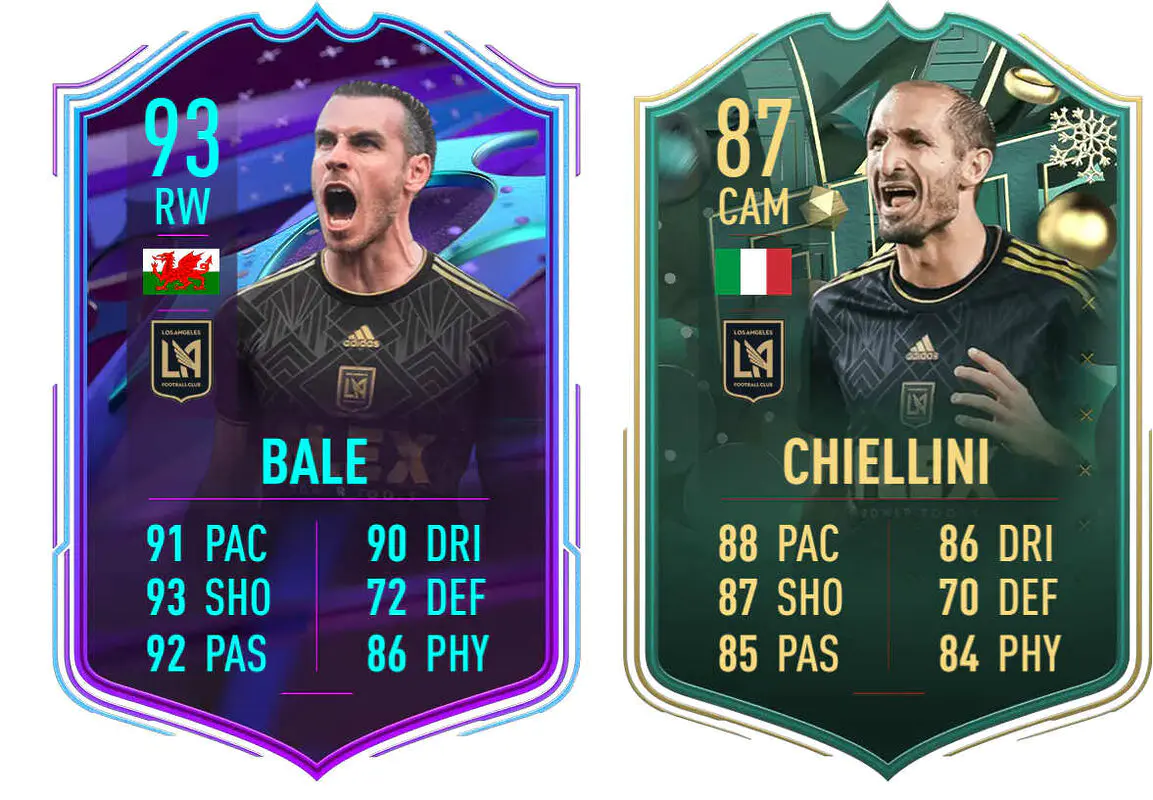 Cartas Bale Fin de Una Era y Chiellini Winter Wildcards (LAFC) FIFA 23 Ultimate Team