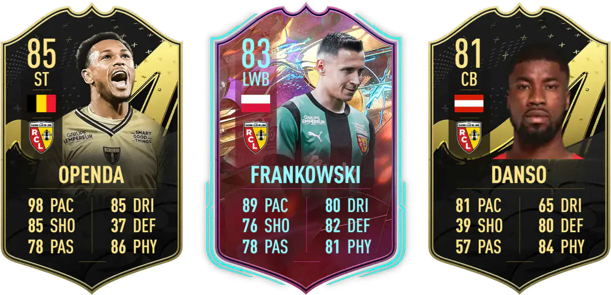 Cartas Openda y Danso IF, Frankowski Rulebreakers (Lens) FIFA 23 Ultimate Team