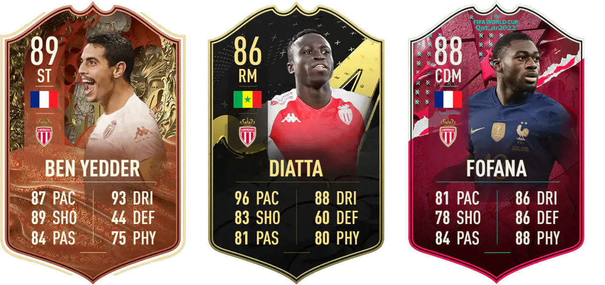 Cartas Ben Yedder Centurions, Diatta IF y Fofana Showdown (Monaco) FIFA 23 Ultimate Team