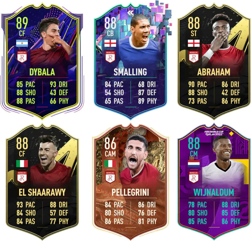 Principales versiones especiales Roma FIFA 23 Ultimate Team