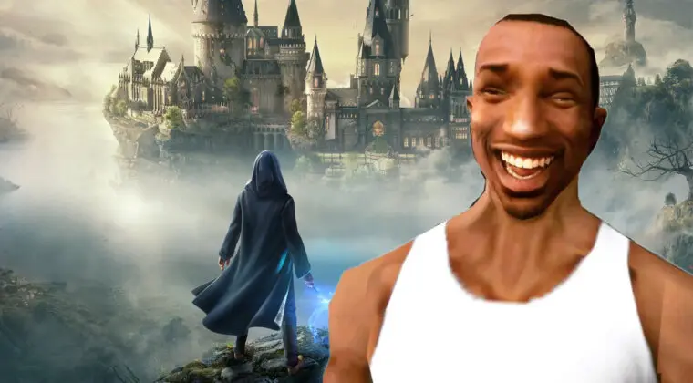 Imagen de CJ ya está dentro de Hogwarts Legacy gracias a un surrealista mod