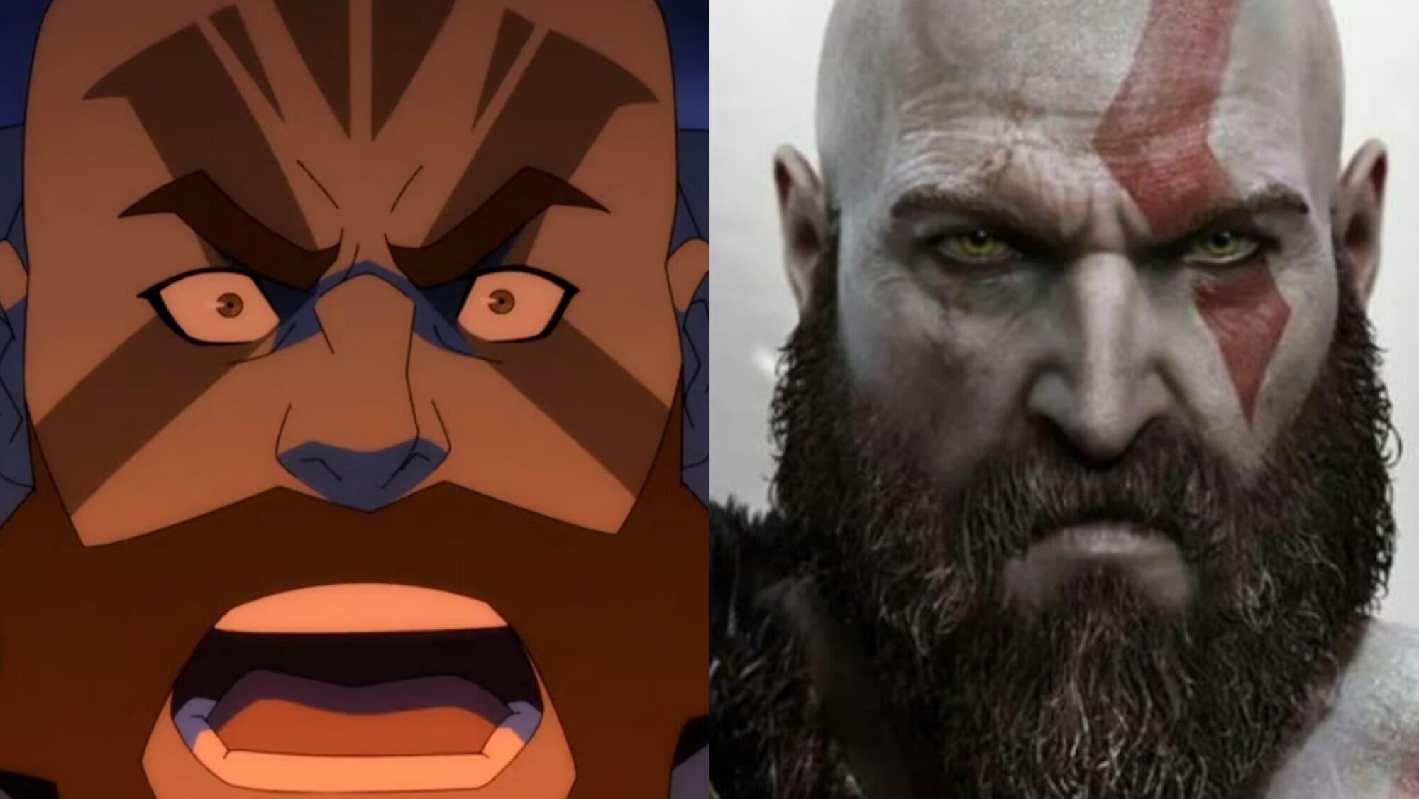 God of War has no anime, but in this series you will find the lookalike of Kratos