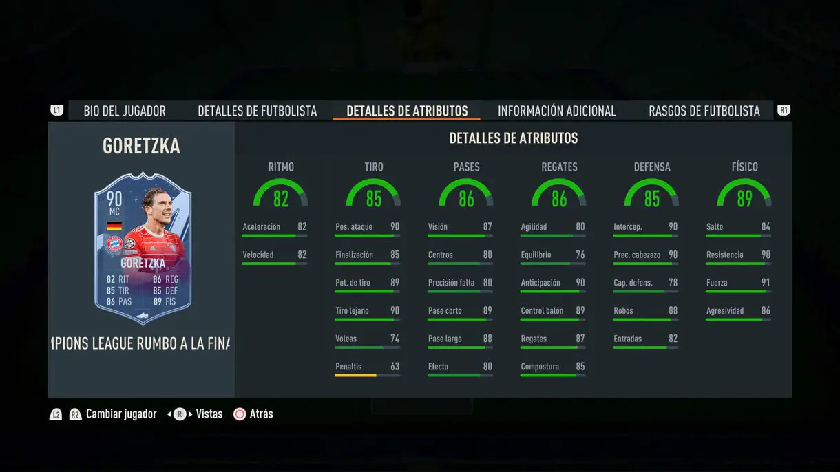 Stats in game Goretzka RTTF FIFA 23 Ultimate Team
