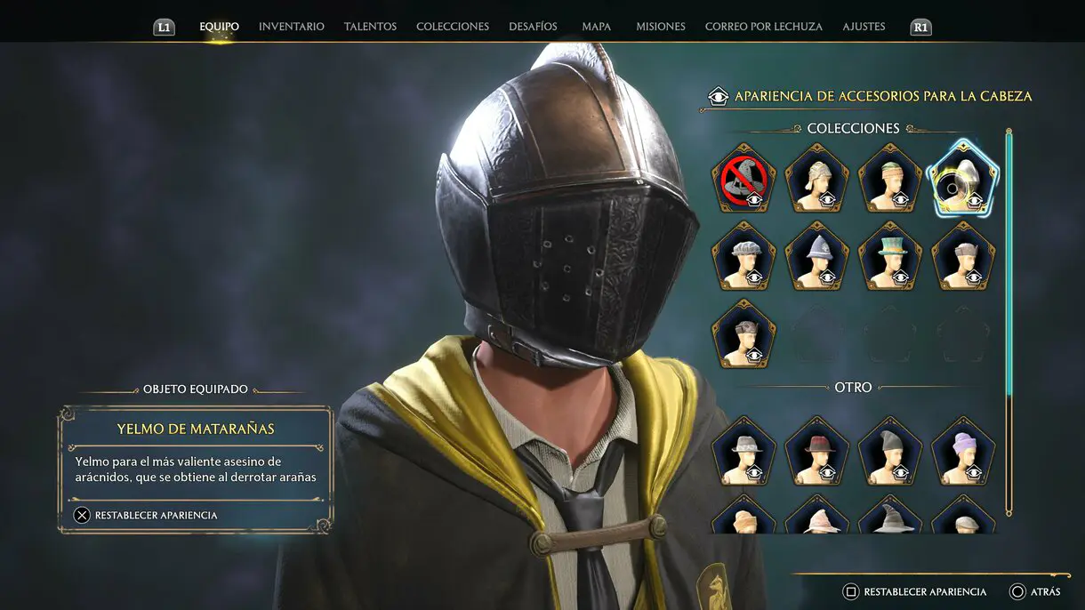 Yelmo de matarañas de Hogwarts Legacy