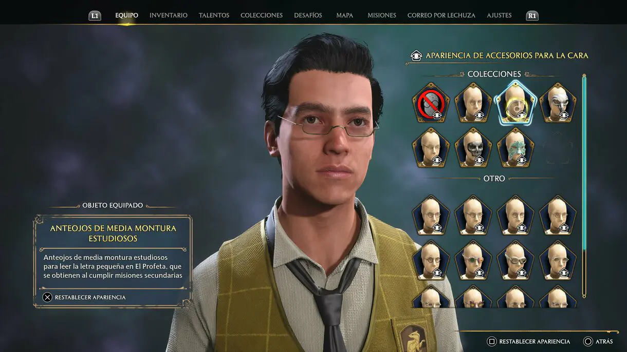 Anteojos de media montura estudiosos de Hogwarts Legacy