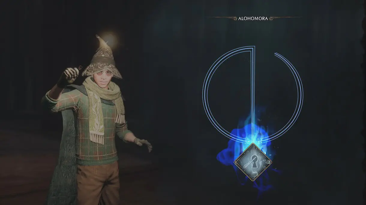 Hechizo Alohomora de Hogwarts Legacy
