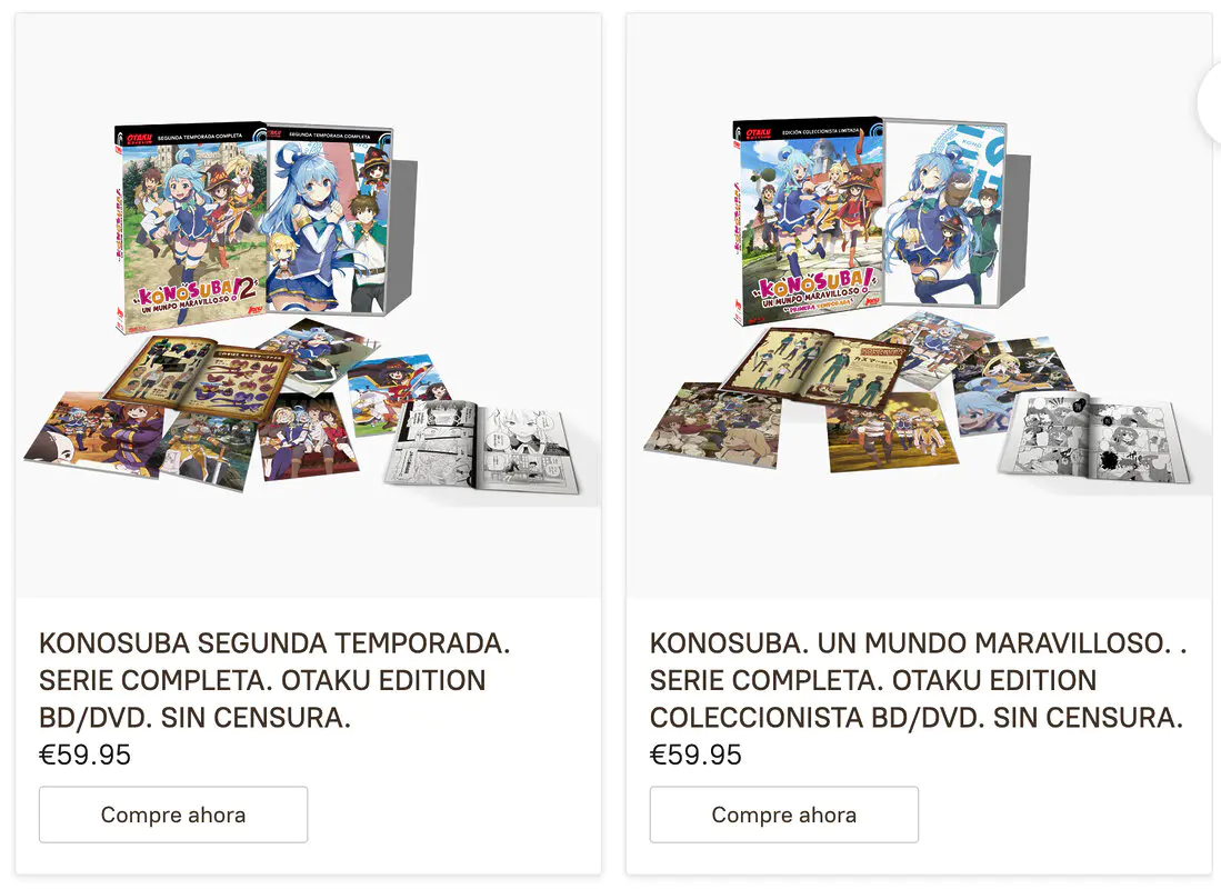KonoSuba formato fisico España con Jonu Media