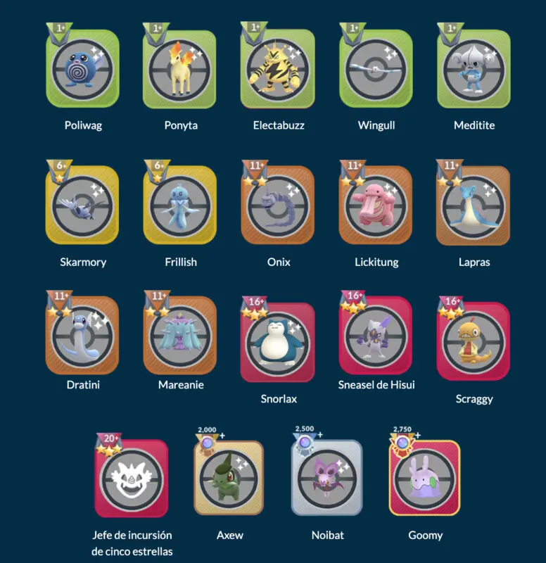 Liga Combates GO de Pokémon GO Calendario Rising Heroes encuentros