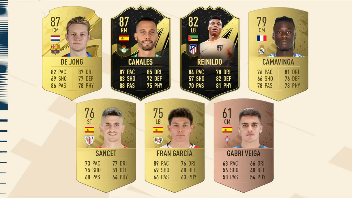 Cartas base o mejores In Form en FIFA 23 Ultimate Team de los nominados al POTM de febrero de LaLiga Santander