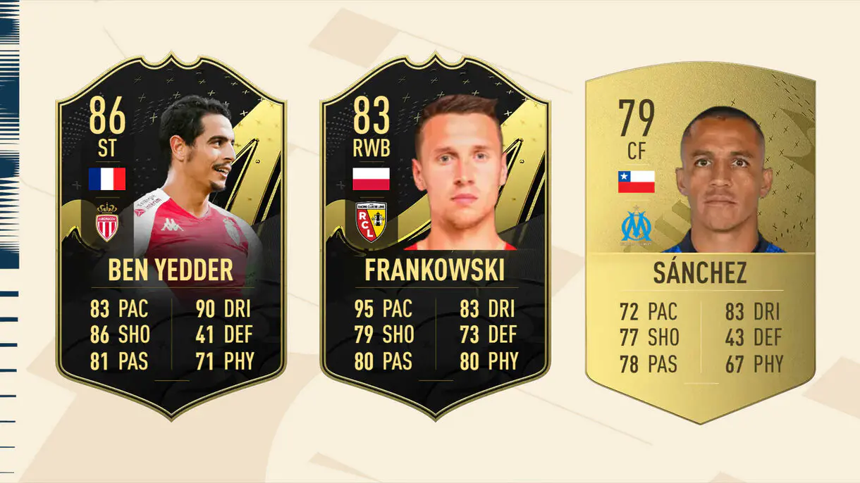 Carta oro de Alexis Sánchez y mejores In Form de Ben Yedder y Frankowski en FIFA 23 Ultimate Team