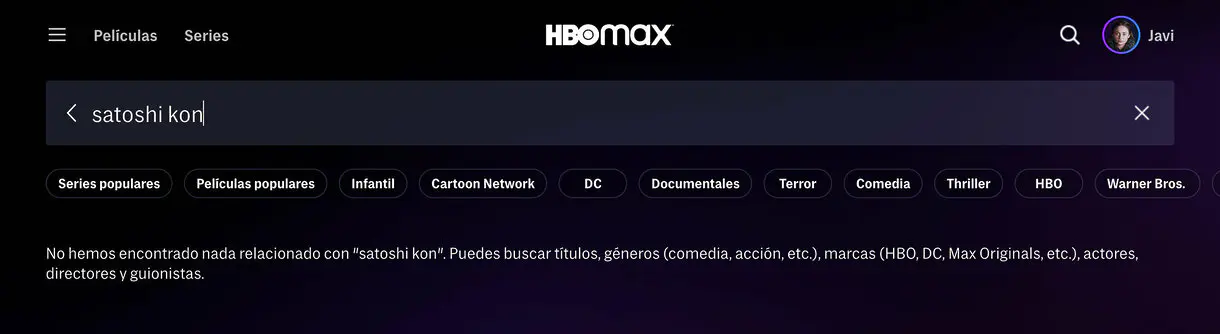peliculas de Satoshi Kon en HBO Max