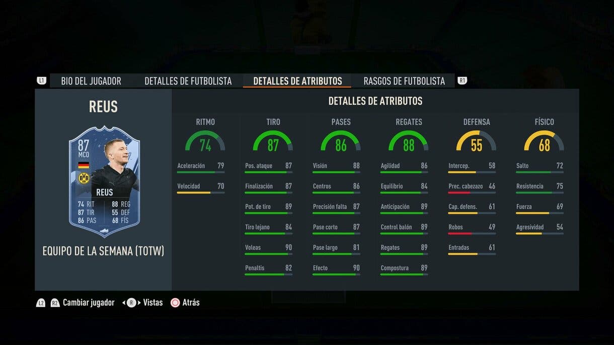 Stats in game Reus IF FIFA 23 Ultimate Team