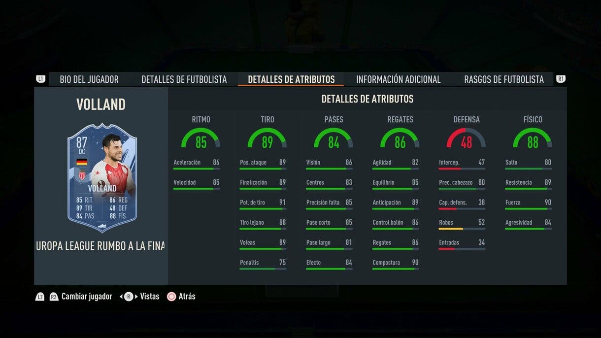 Stats in game Volland RTTF FIFA 23 Ultimate Team