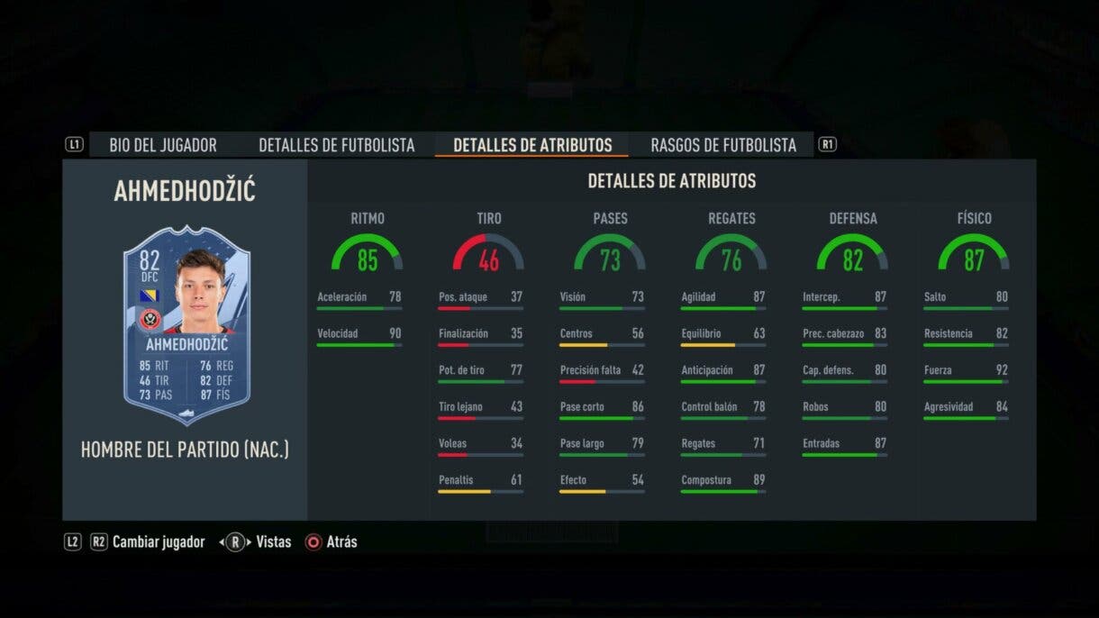 Stats in game Ahmedhodzic MOTM FIFA 23 Ultimate Team
