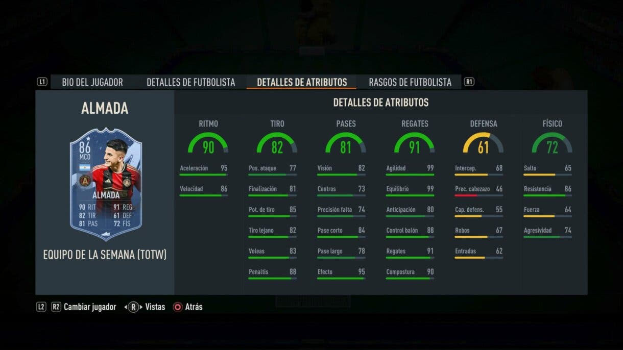 Stats in game Almada IF FIFA 23 Ultimate Team