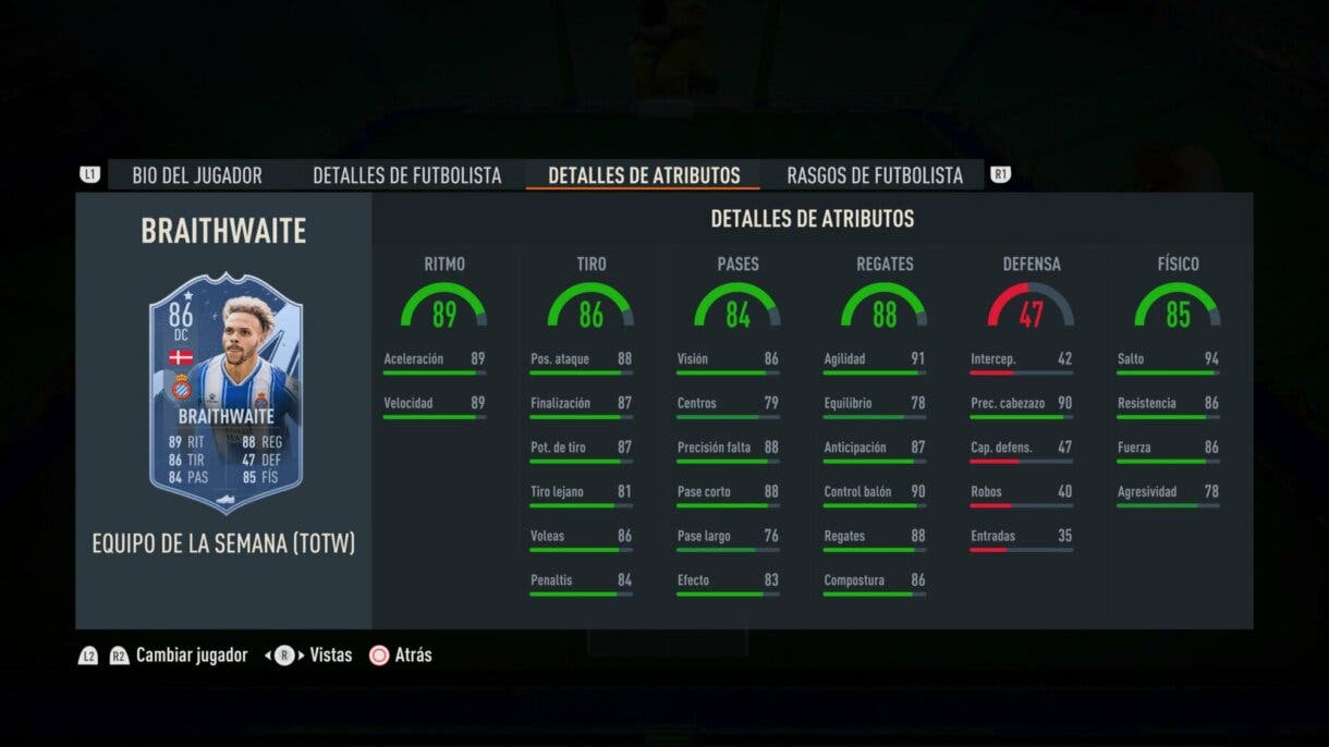 Stats in game Braithwaite IF FIFA 23 Ultimate Team