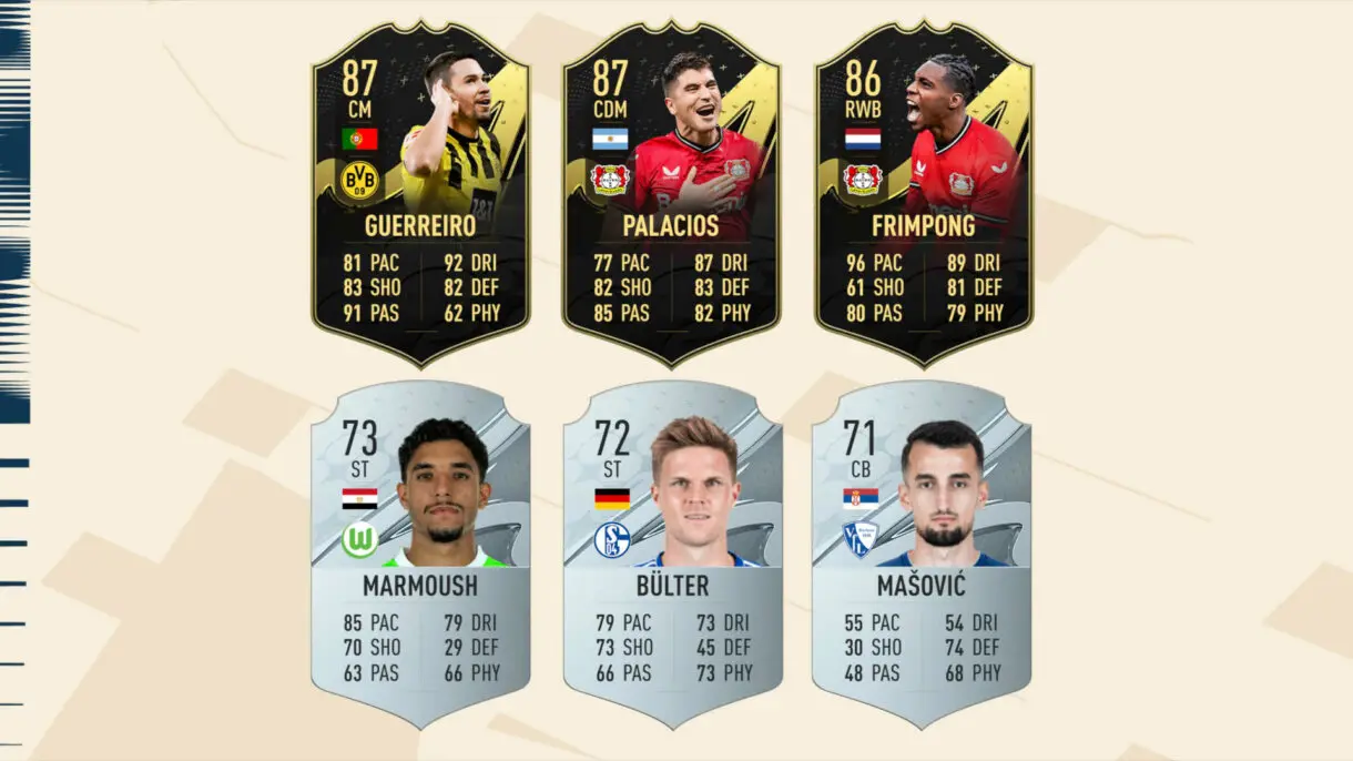 Mejores In Form o cartas bases en FIFA 23 Ultimate Team de los nominados al POTM de la Bundesliga en marzo