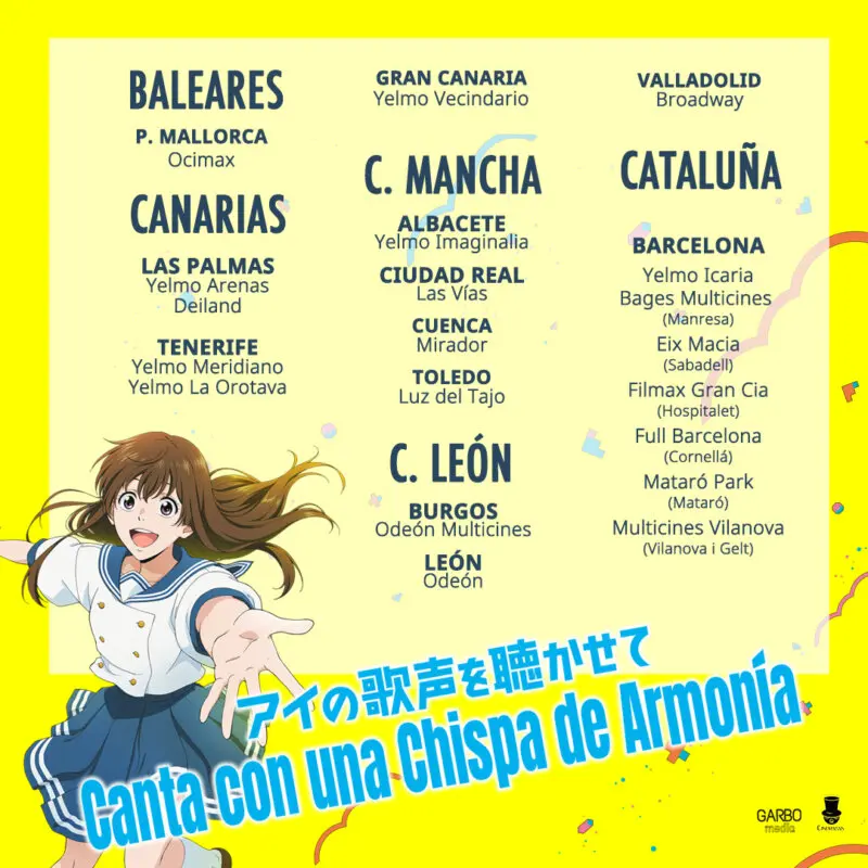 Canta con una chispa de armonia listado de cines 2