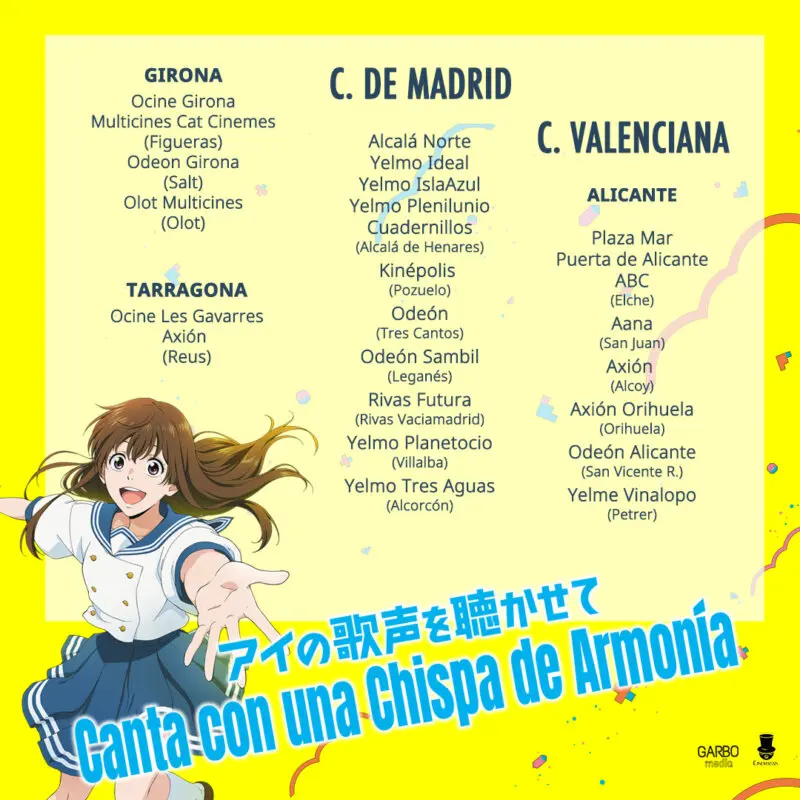 Canta con una chispa de armonia listado de cines 3