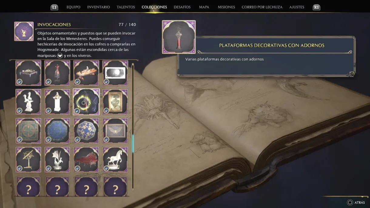 Plataformas decorativas con adornos