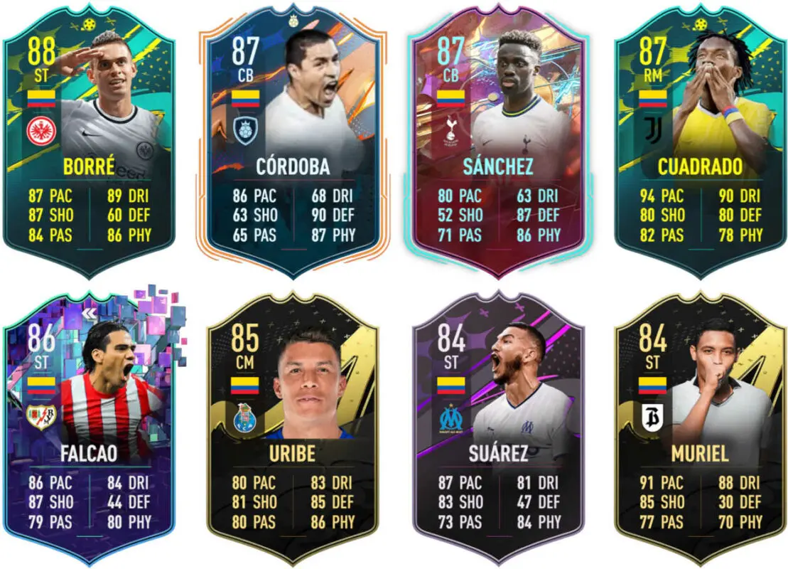 Principales cartas Colombia FIFA 23 Ultimate Team