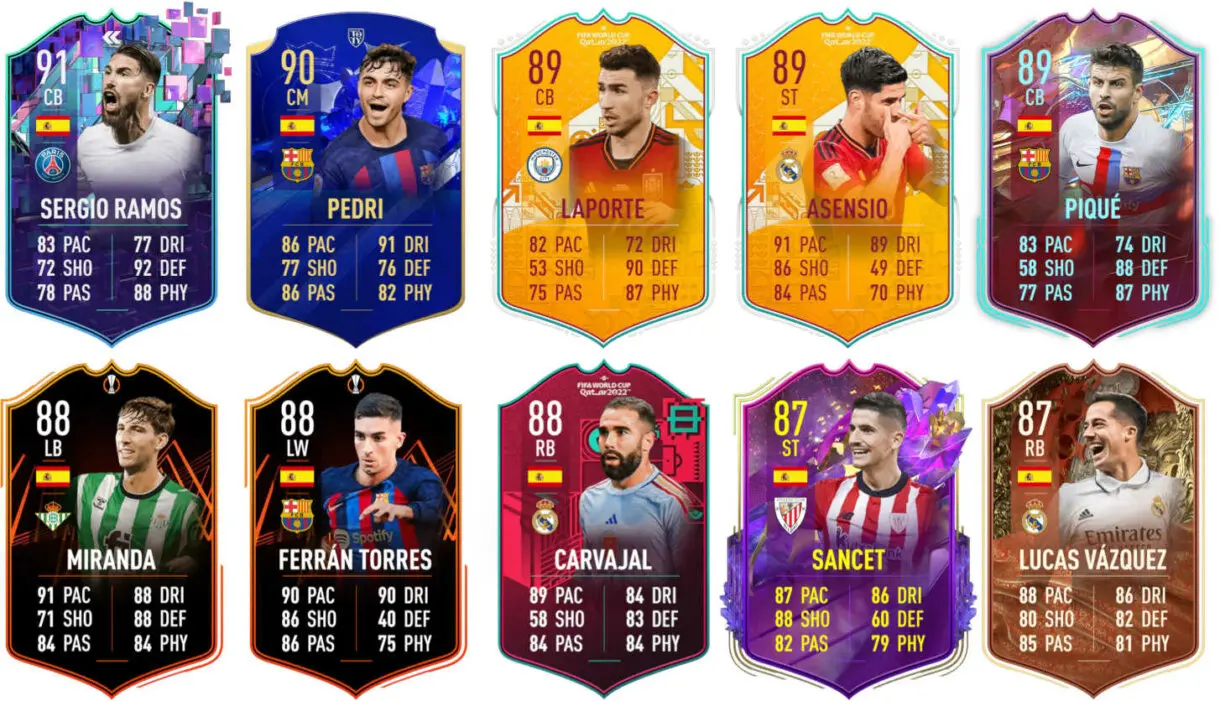 Ejemplos cartas competitivas FIFA 23 Ultimate Team