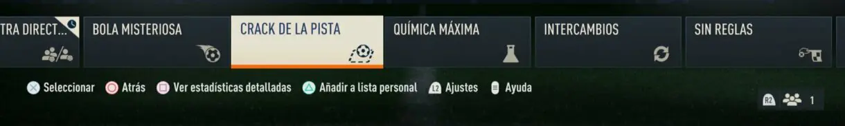 Parte de tipos de amistosos desde el menú de amistosos online de FIFA 23 Ultimate Team