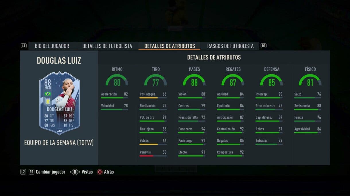 In-Game Stats Douglas Luiz SIF FIFA 23 Ultimate Team
