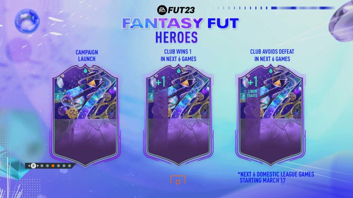 Pantalla de carga explicando el sistema de mejoras de los Fantasy FUT FIFA 23 Ultimate Team