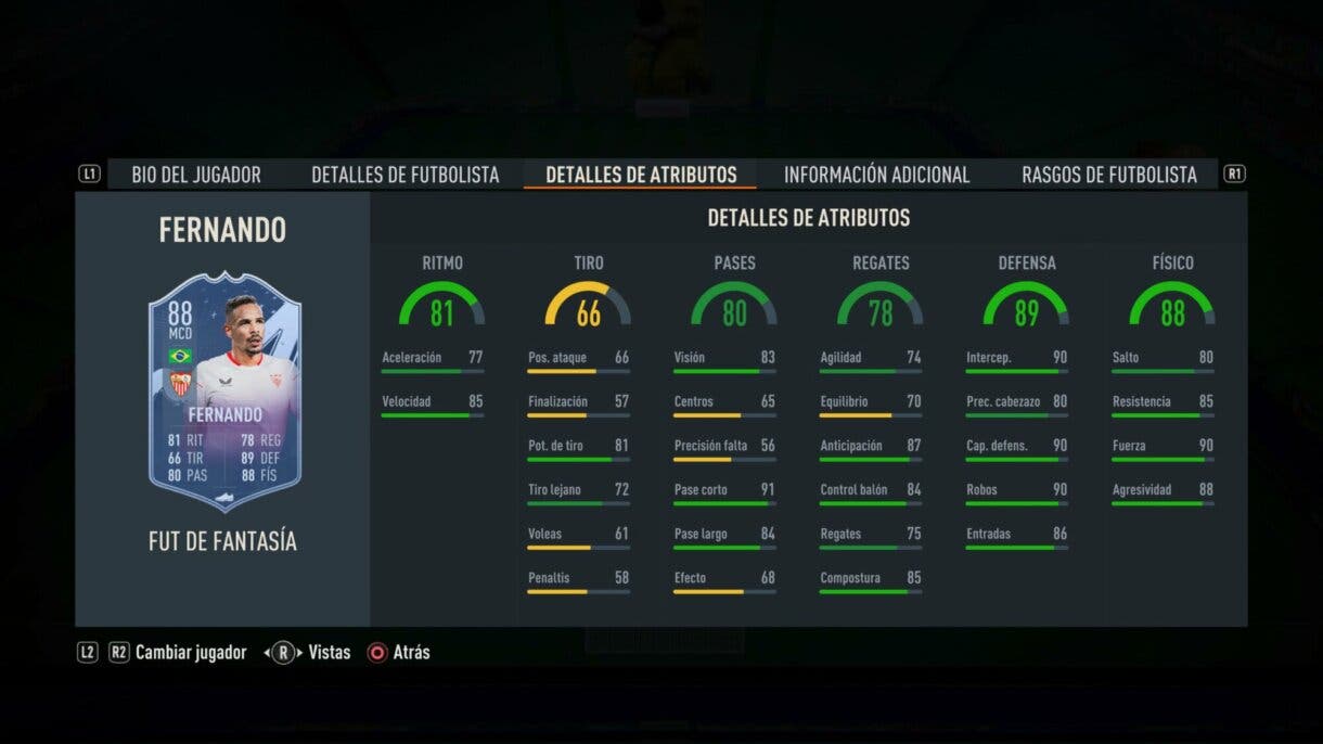 Stats in game Fernando Fantasy FUT FIFA 23 Ultimate Team