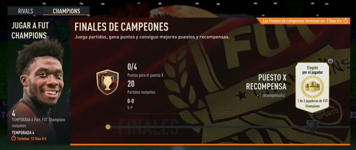 Menú de FUT Champions FIFA 23 Ultimate Team