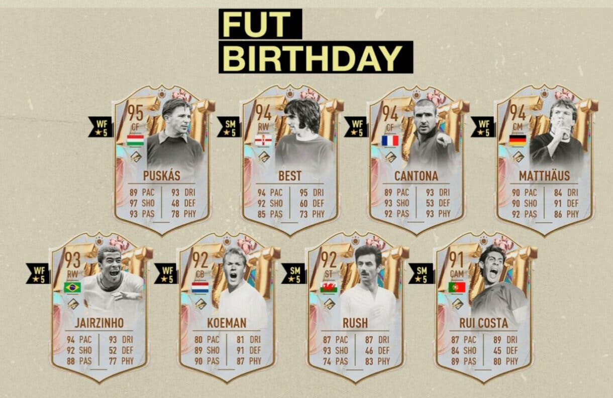All FUT Birthday Icons FIFA 23 Ultimate Team First Team Cards