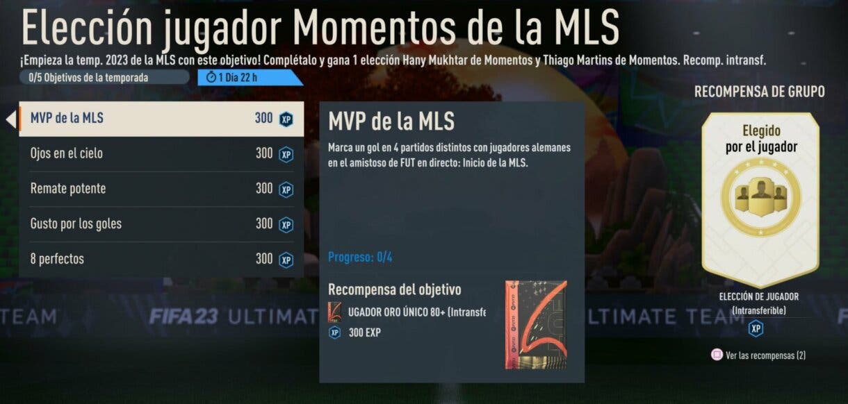 Objetivos Elección jugador Momentos de la MLS FIFA 23 Ultimate Team