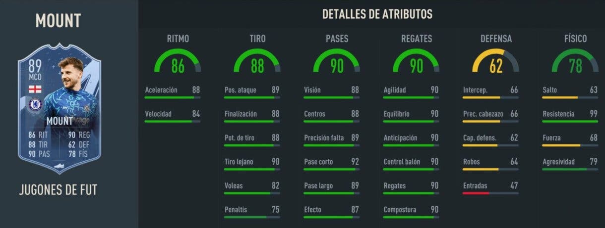 Stats in game Mason Mount FUT Ballers FIFA 23 Ultimate Team
