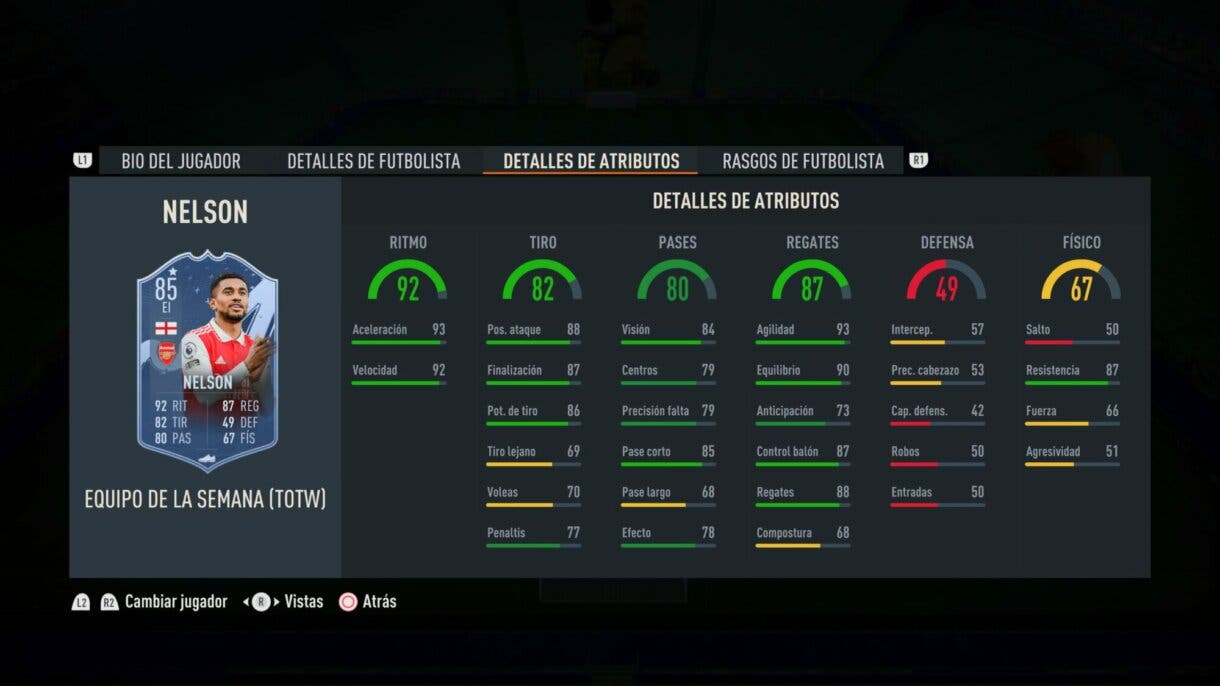 Stats in game Nelson IF FIFA 23 Ultimate Team