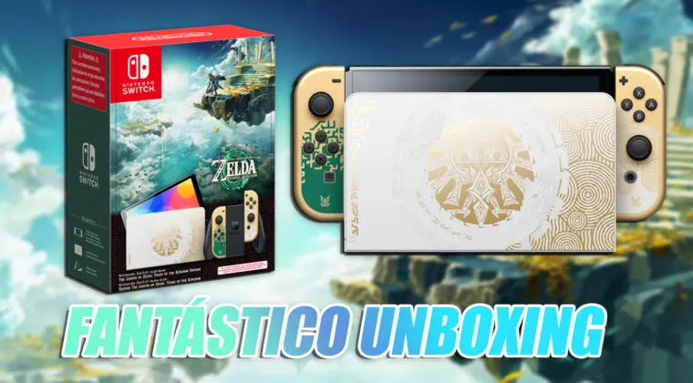 Imagen de La Nintendo Switch OLED Edición Zelda: Ters of the Kingdom luce espectacular en su nuevo unboxing