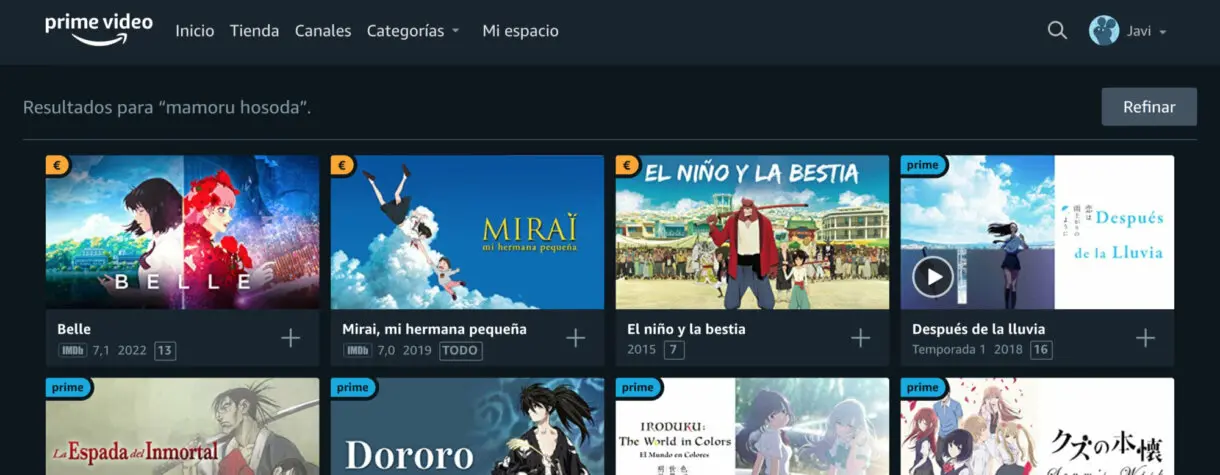 peliculas Mamoru Hosoda en Prime Video