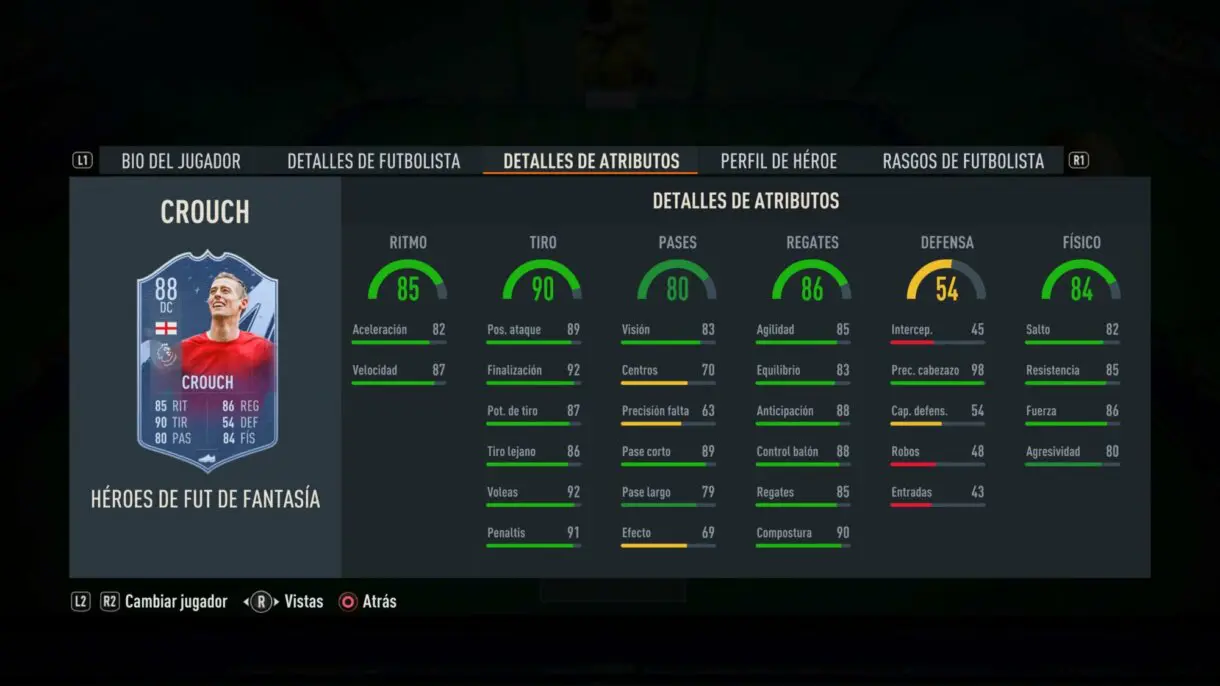 Stats in game Crouch Fantasy FUT Heroes FIFA 23 Ultimate Team