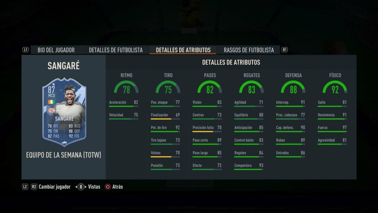 Stats in game Sangaré IF FIFA 23 Ultimate Team