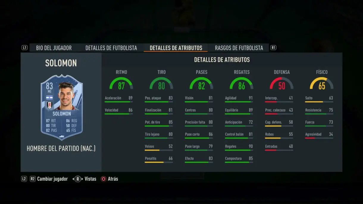 Stats in game Solomon MOTM FIFA 23 Ultimate Team