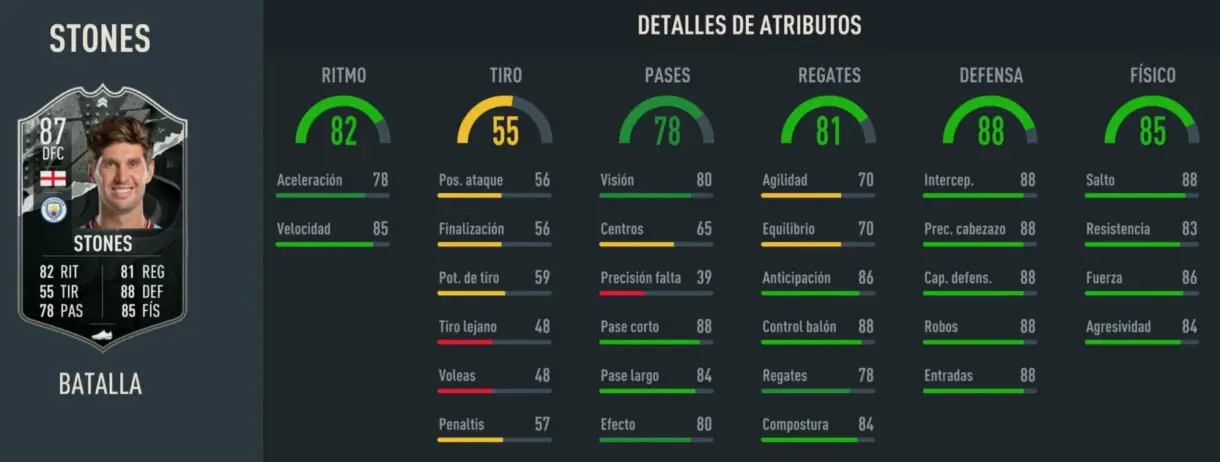 Stats in game Stones Showdown FIFA 23 Ultimate Team